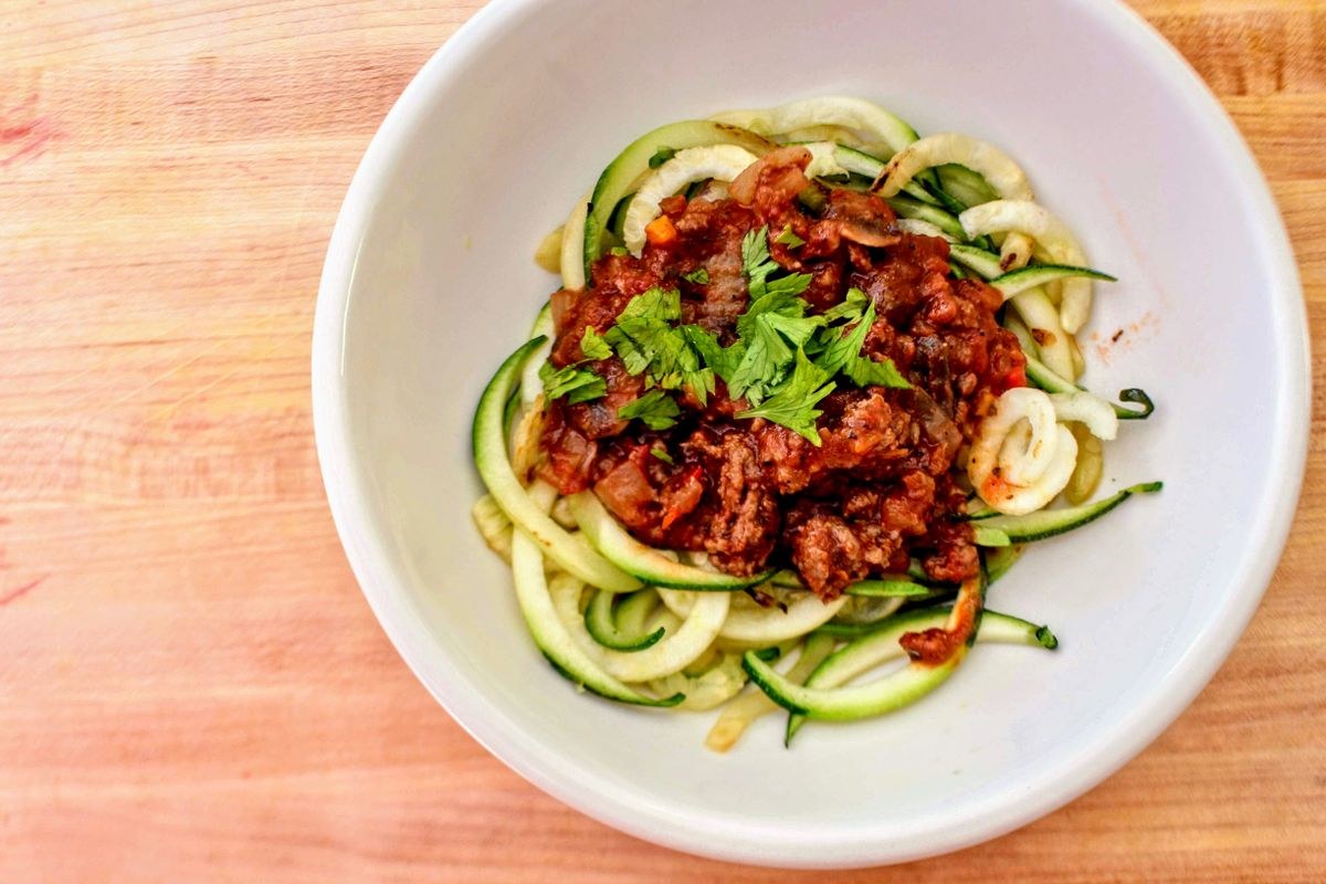 Zucchini Noodles with Meat Sauce